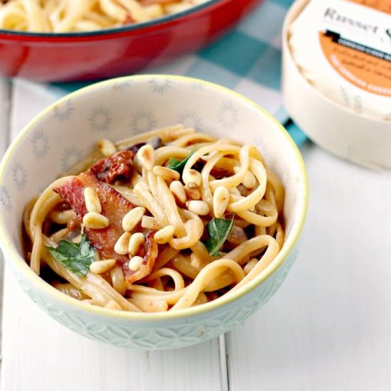 Brie Linguine with Bacon