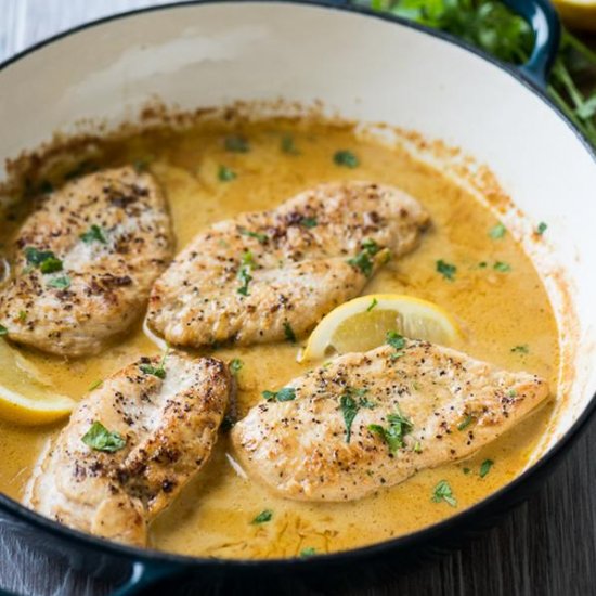 Creamy Garlic Lemon Pepper Chicken