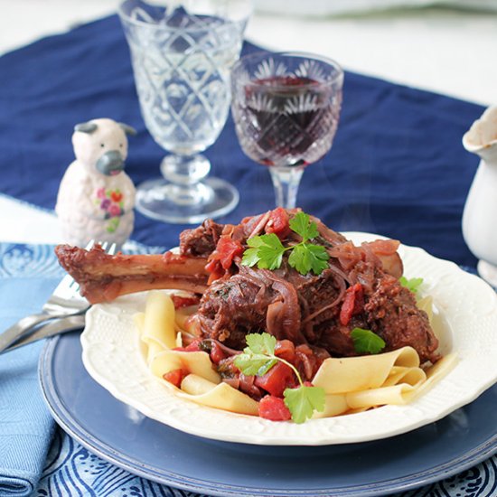 Lamb Shanks in Wine Sauce