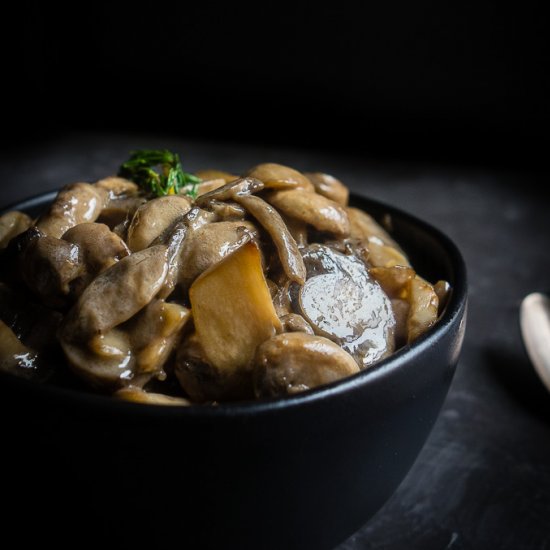 Buttery Brandied Sauteed Mushrooms