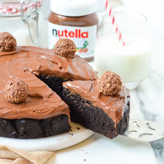 Eggless Chocolate Cake with Nutella