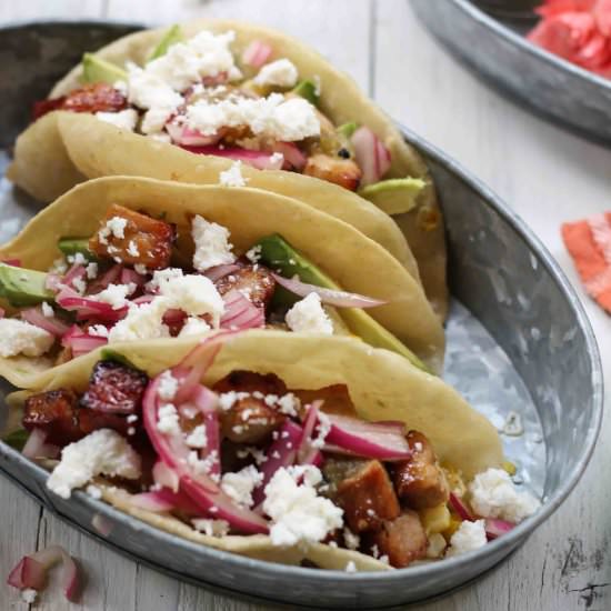 Crispy Pork Tacos with Salsa Verde