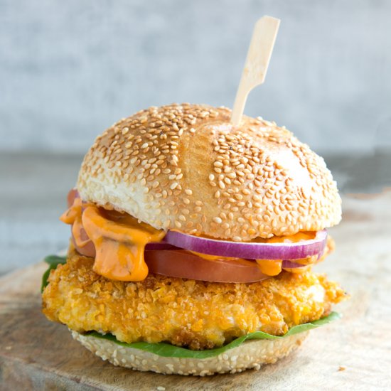 Oven Fried Chicken Burger