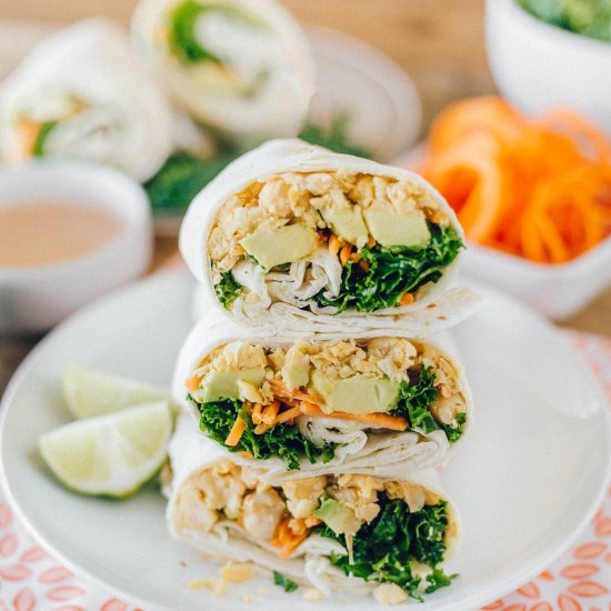 Vegan Sriracha Avocado Wraps