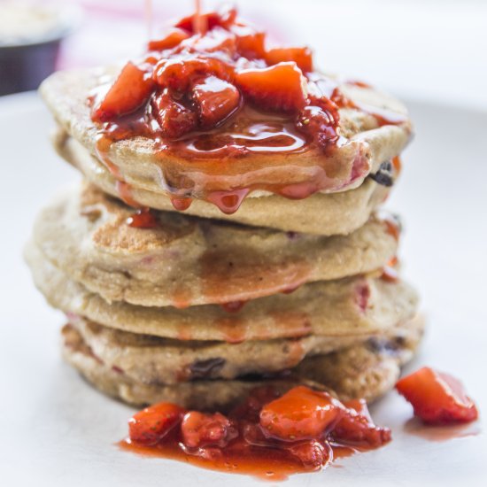 Strawberry Chocolate Vegan Pancakes