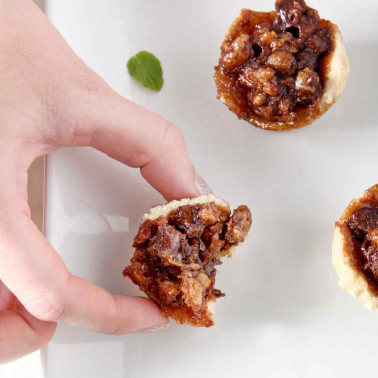 Mini Bourbon Chocolate Pecan Pies