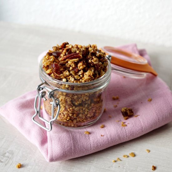 Stovetop maple pecan granola