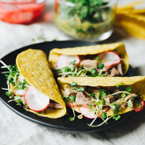 Leftover Steak Tacos Salsa Verde