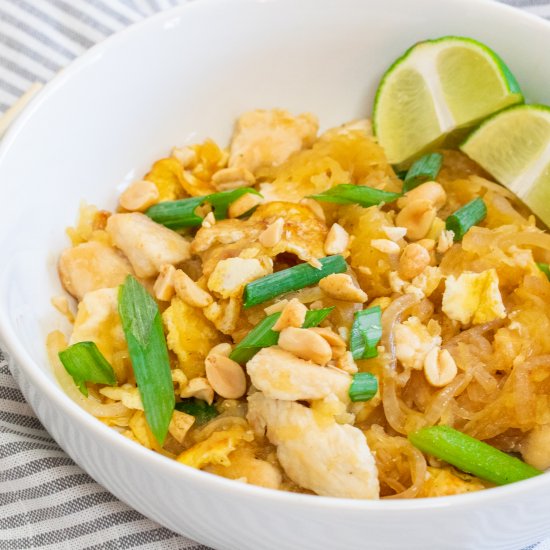 Spaghetti Squash Chicken Pad Thai