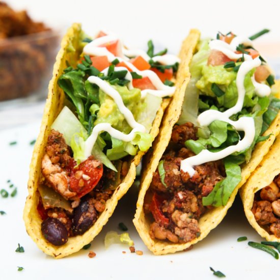 Loaded Black Bean Tofu Tacos