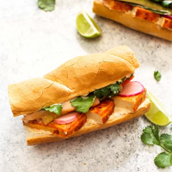 Spicy Sriracha Tofu Banh Mi