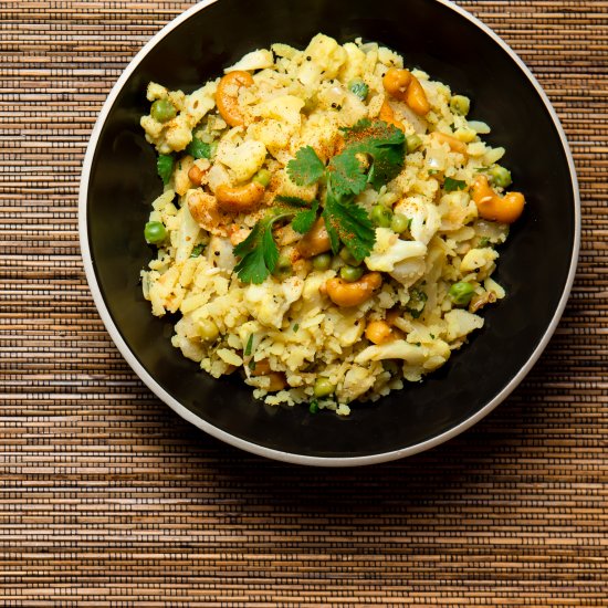 Flattened Rice with Cauliflower