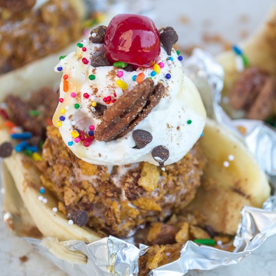 Fried Ice Cream Banana Split