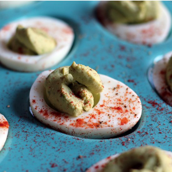 Avocado Deviled Eggs with Paprika