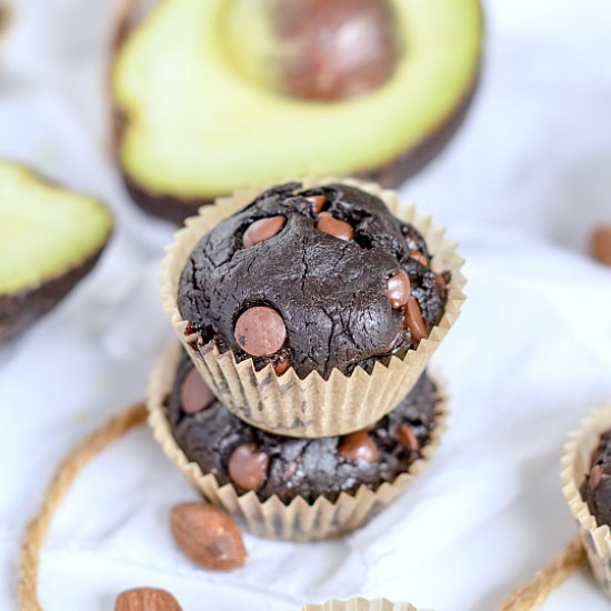 Chocolate Avocado Muffins – Vegan