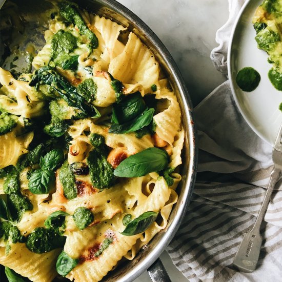 Pumpkin and Spinach Skillet Lasagne