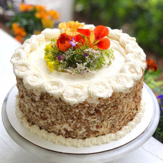 Coconut Pecan Rainbow Carrot Cake