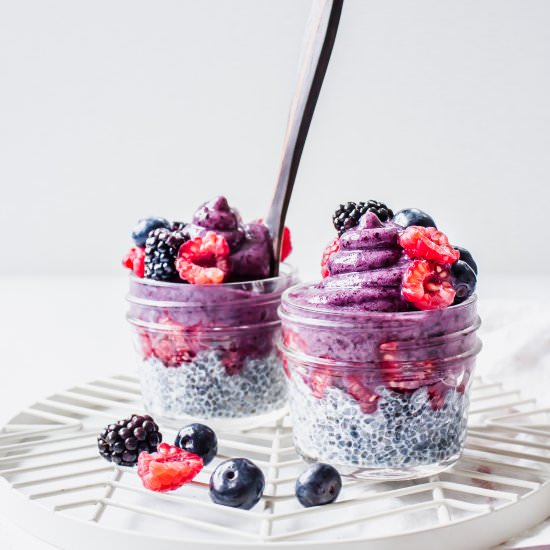 Chia Pudding + Nice Cream Parfaits