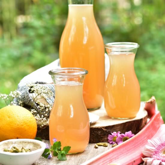 Rhubarb and orange lemonade