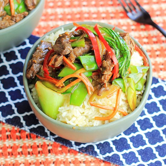 beef and veggie stir-fry