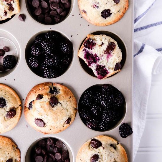 Dark Chocolate Blackberry Muffins