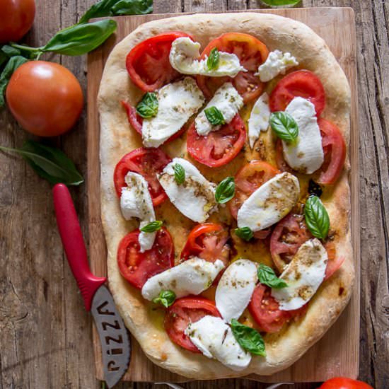 Caprese No Yeast Pizza