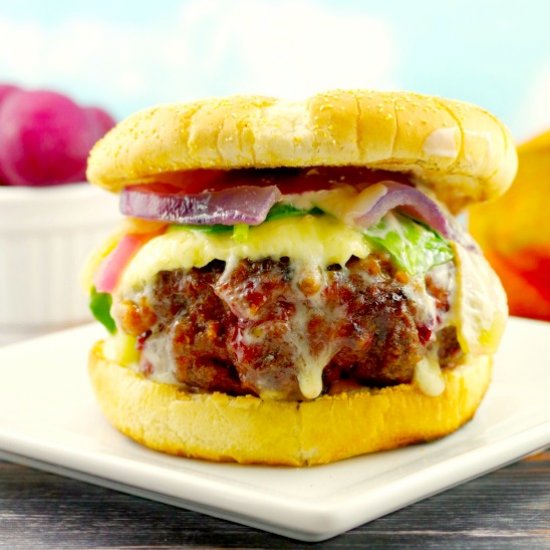 Gourmet Sirloin Burger (with beets)