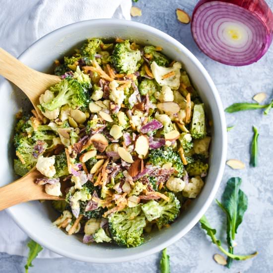 Creamy Broccoli Cauliflower Salad