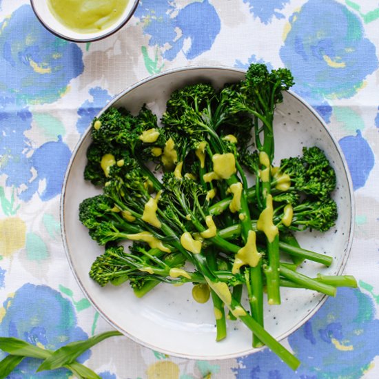 Broccolini with wild garlic & miso