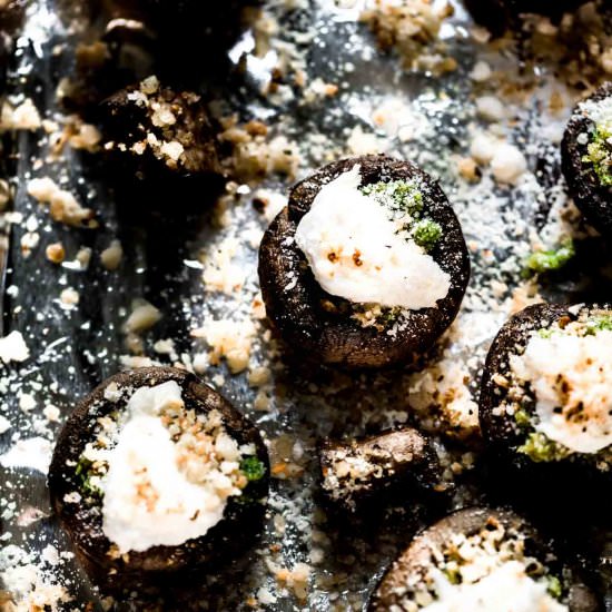 Pesto Stuffed Mushrooms (GF)