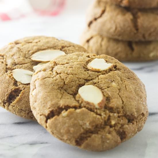 Triple ginger almond cookies