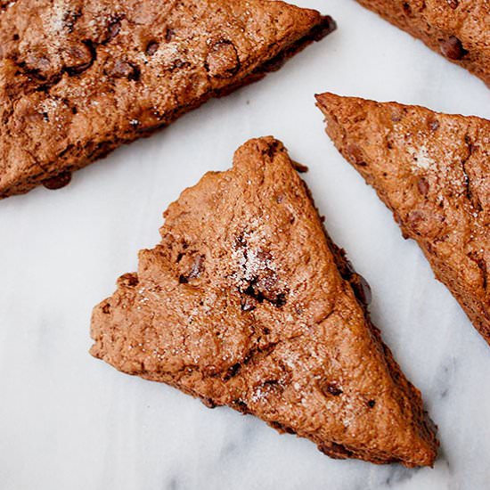 Chocolate chocolate chip scones