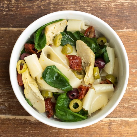 Pappardelle with spinach & olives