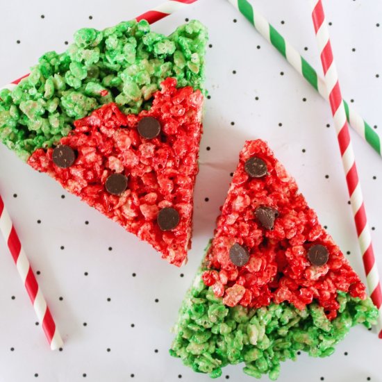 Watermelon Rice Krispies Treats