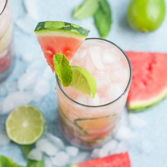 Lighter Watermelon Mojitos