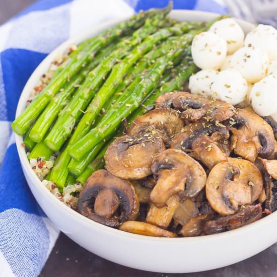 Asparagus and Mushroom Quinoa Bowl