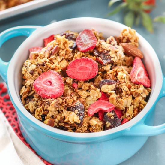 Gluten Free Strawberry Almond Granola