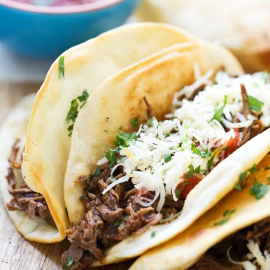 BEST Spicy Shredded Beef Tacos