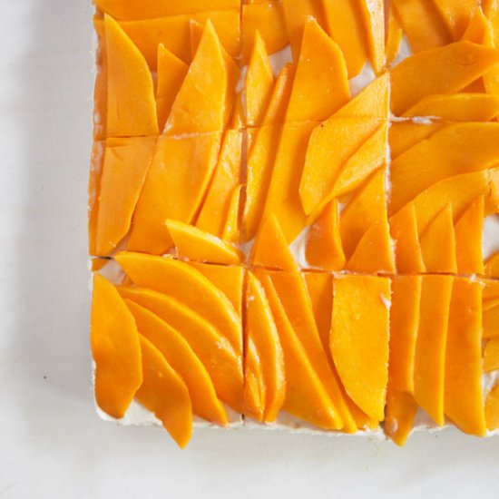 Raw Vegan Mango Cheesecake Bars