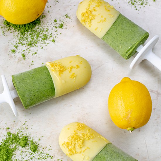 Lemon Matcha Popsicles