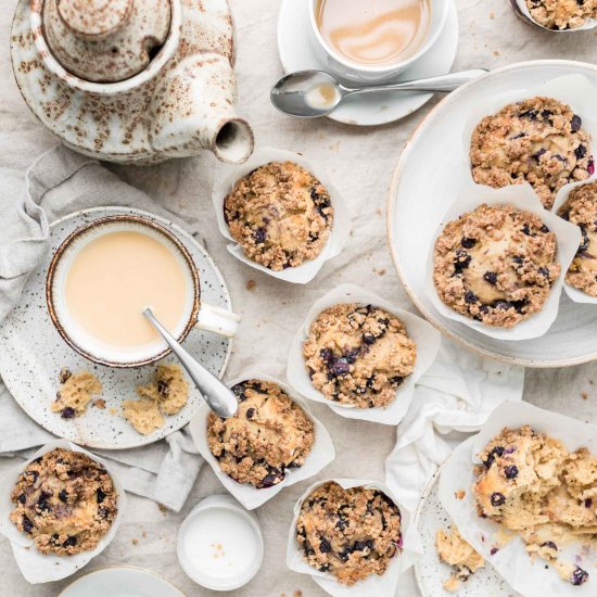 Blueberry Coffee Crumble Muffins