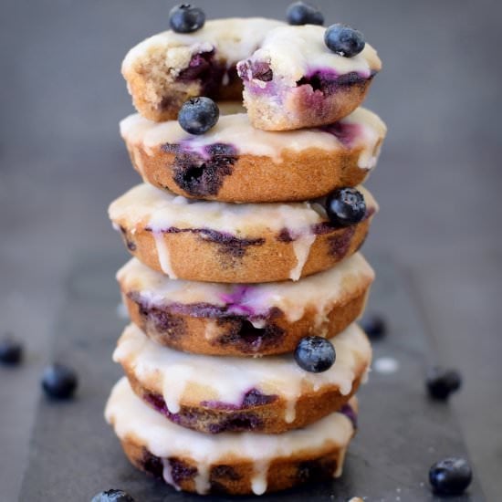 Baked blueberry donuts