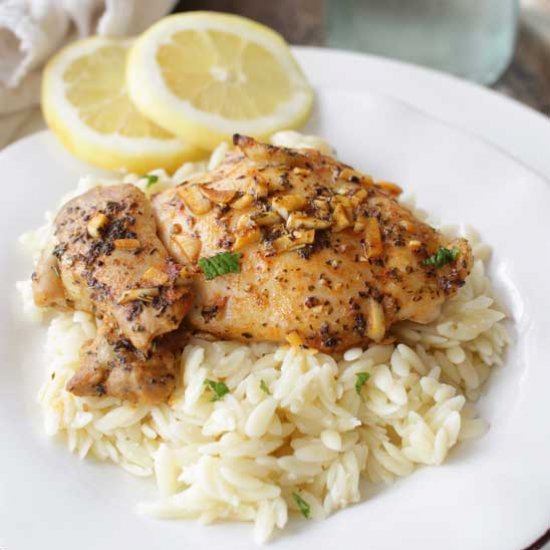 Lemon Garlic Chicken For One