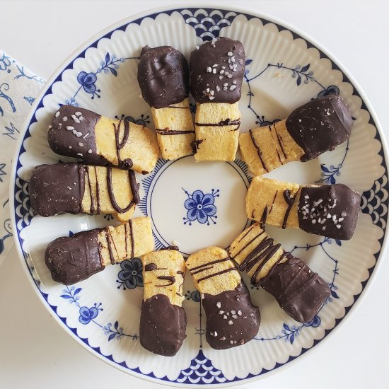 Chocolate Dipped Orange Shortbread