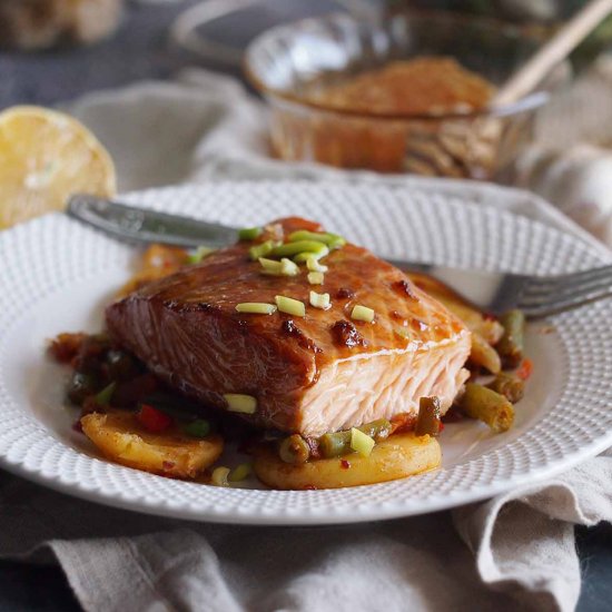 Honey glazed salmon