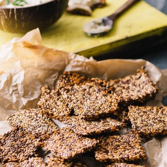 Easy Vegan Flax Crackers