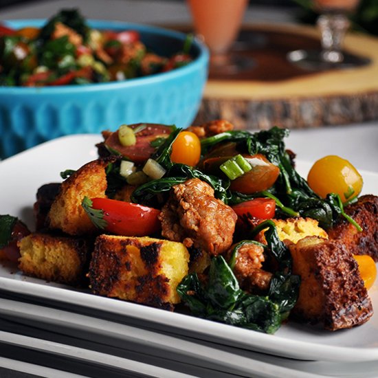 Cornbread Salad with Sausage