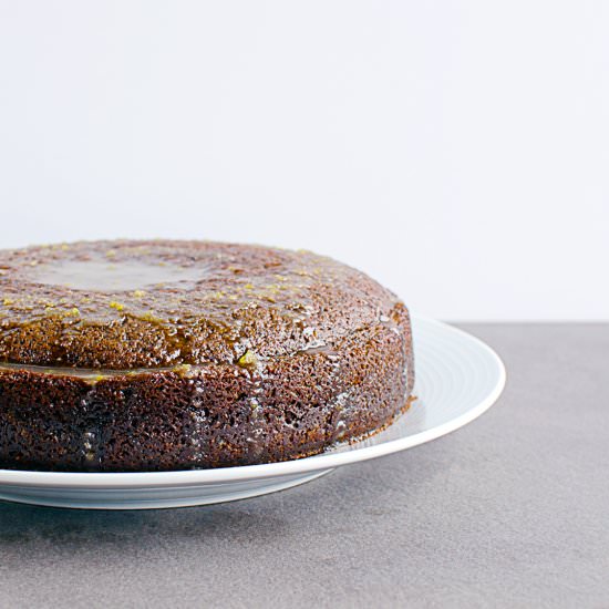 Fiery ginger cake with lemon icing