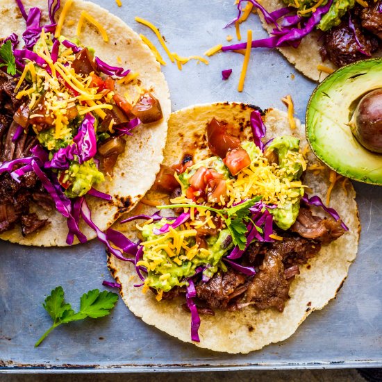 Pot Roast Guacamole Taco