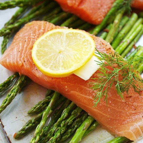 Lemony-Herb Salmon and Asparagus